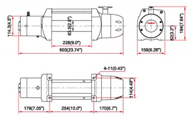 размеры Come Up Winch DS-9,5