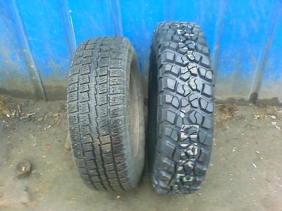 Слева 245/70/R16 Cooper M+S зимняя, справа ИАП MT KM2 235/85/R16