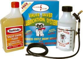 Flashlube Valve Saver Fluid: лубрикатор для газового топлива. Для предотвращения износа, в австралийской фирме Flashlube была разработана специальная система: Flashlube Valve Saver Fluid ( дословно - &quot;жидкость для сохранения клапанов&quot;). Проще говоря, это автоматическое смазочное устройство, вводящее в топливную систему автомобиля специальную жидкость.
